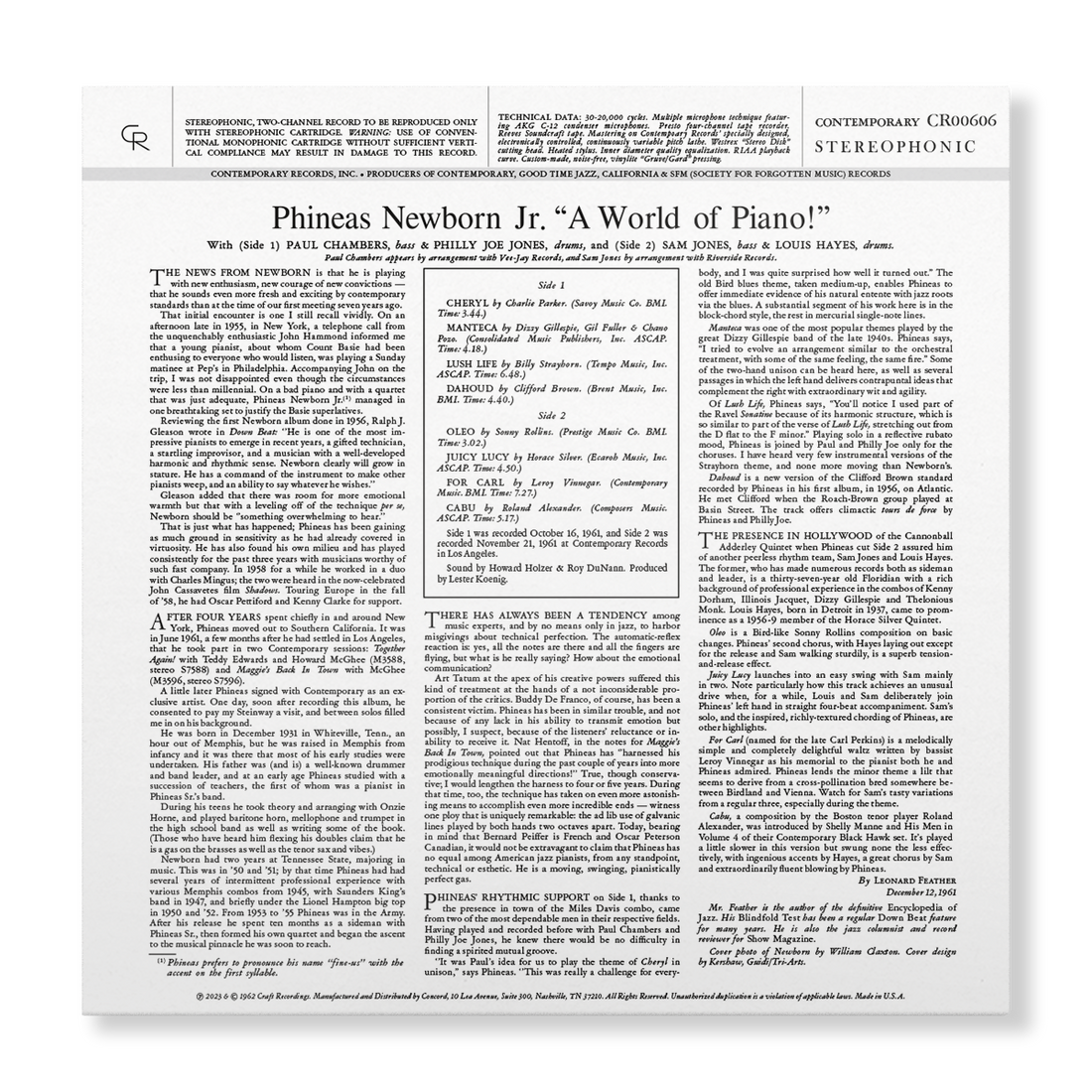 Newborn, Phineas Jr - A World Of Piano!