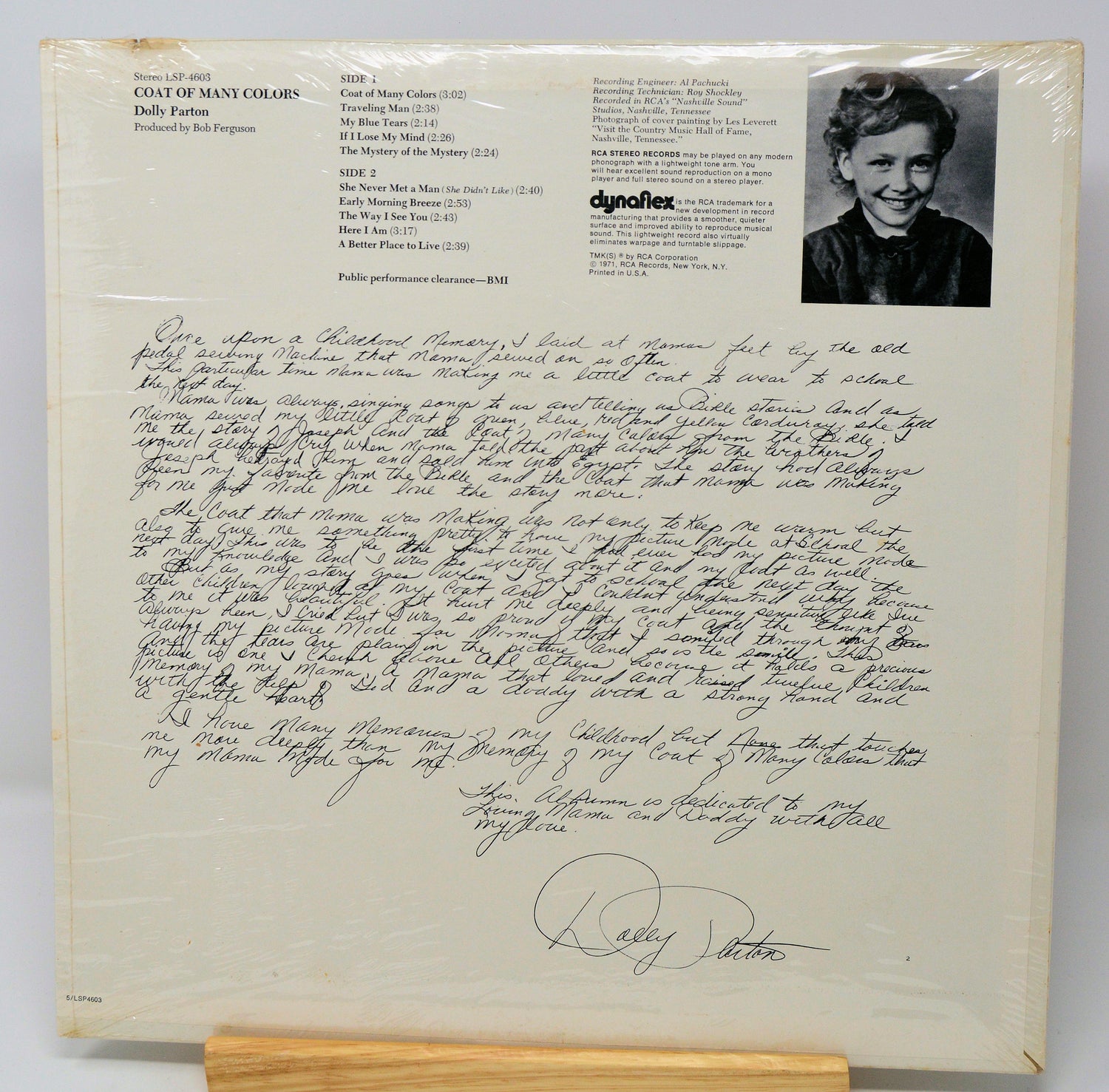 Record album cover with text and a photo of a woman, featuring the brand 'Dynaflex'.