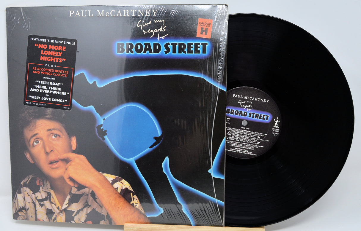 Vinyl record with cover featuring Paul McCartney and 'Broad Street' album details.