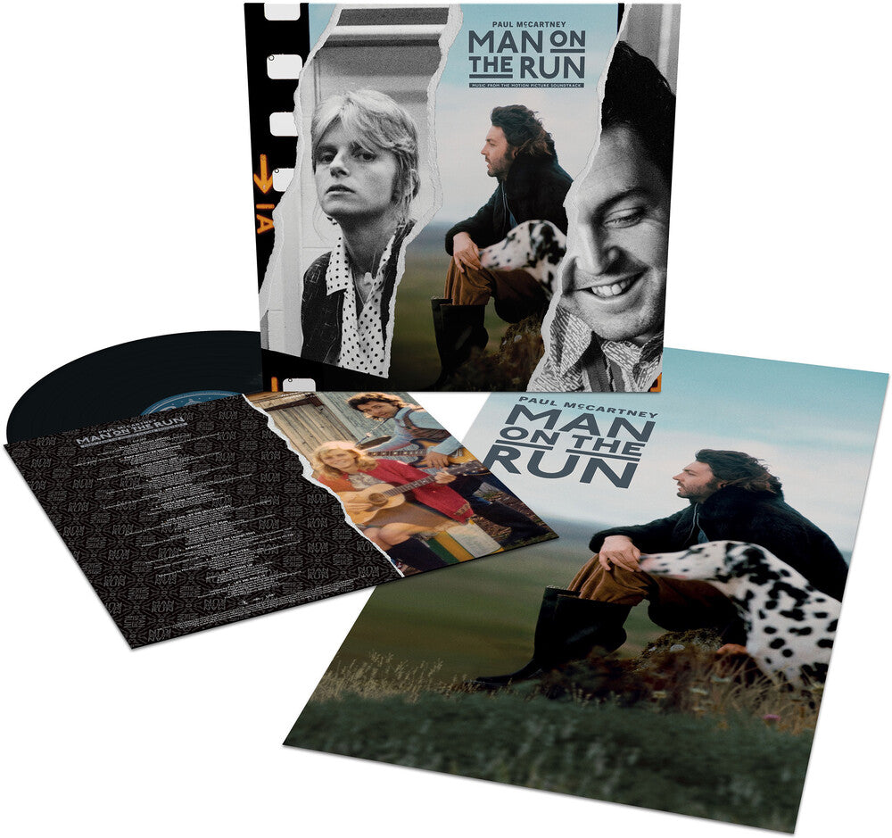Vinyl record set with 'Man on the Run' album cover featuring a man and a dog.