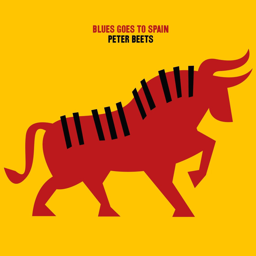 Album cover with a red bull silhouette and text on a yellow background
