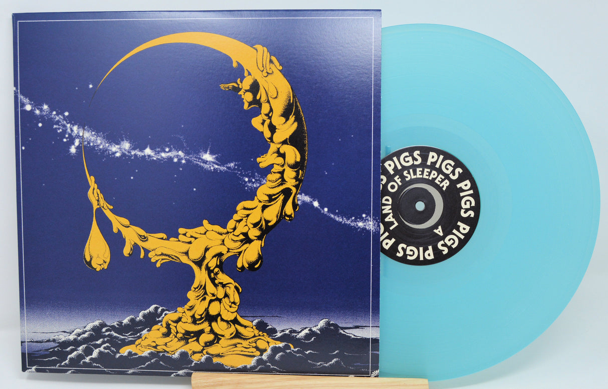 Land of Sleeper limited edition blue vinyl LP with surreal moon-themed cover art