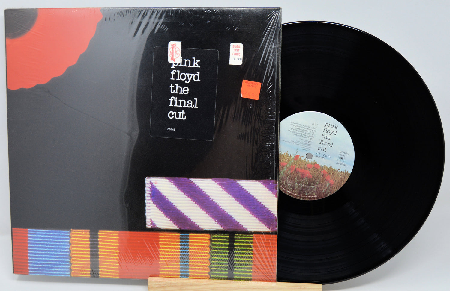 Vinyl record with cover titled 'The Final Cut' by Pink Floyd on a white background