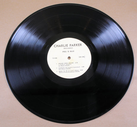 Charlie Parker Records 'Pres Is Blue' vinyl record with tracklist