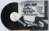 Vinyl record with cover featuring artistic design and text