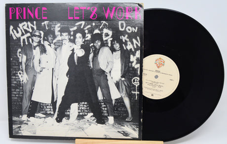 Vinyl record with 'Prince Let's Work' cover featuring a group of people.