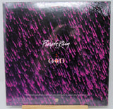 Vinyl record cover with purple rain and G.O.D text on a black background