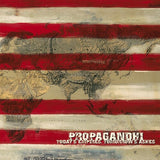 Album cover with red, white, and beige stripes and world map, featuring the text 'Propagandhi' and 'Today's Empires Tomorrow's Ashes'.