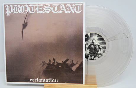 Protestant Reclamation LP clear vinyl with warplane-themed album cover