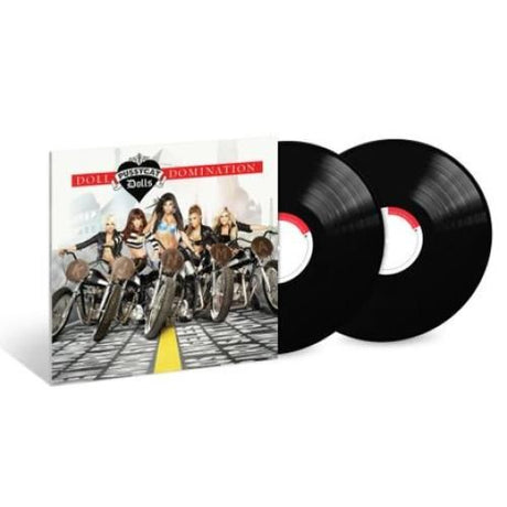 Vinyl records with a cover featuring a group of women on motorcycles.