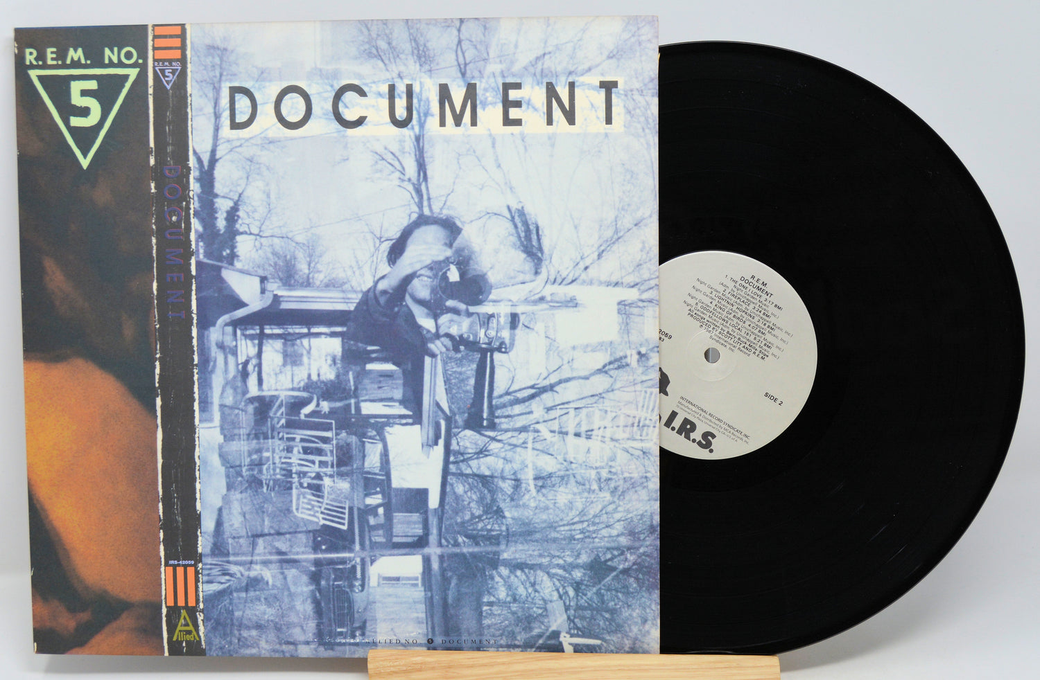 R.E.M. - Document vinyl record with original pressing details and label artwork.