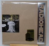 Radiohead 'Pablo Honey' 12-inch vinyl record cover, showing the brown kraft-paper style album art with the band's name in large letters on the right and a small Pablo Honey sticker on the front.