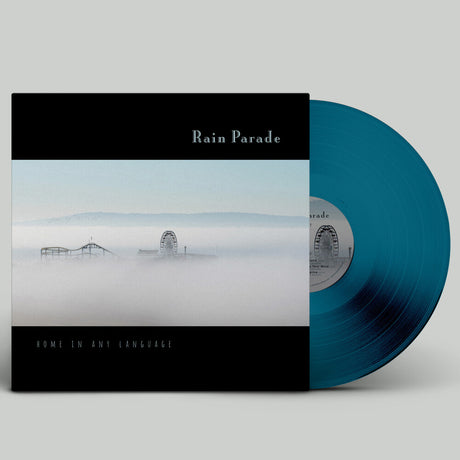 Vinyl record with a black and white cover featuring a foggy scene and 'Rain Parade' text.