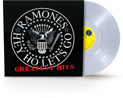 Vinyl record with 'Hey Ho Let's Go Greatest Hits' cover featuring Ramones logo