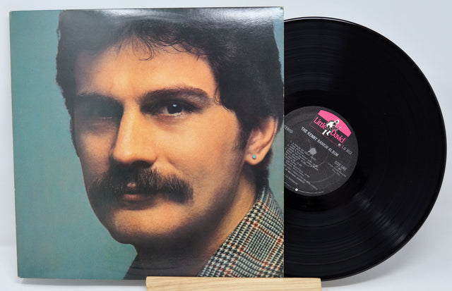 Vinyl record with a portrait on the cover and a white background
