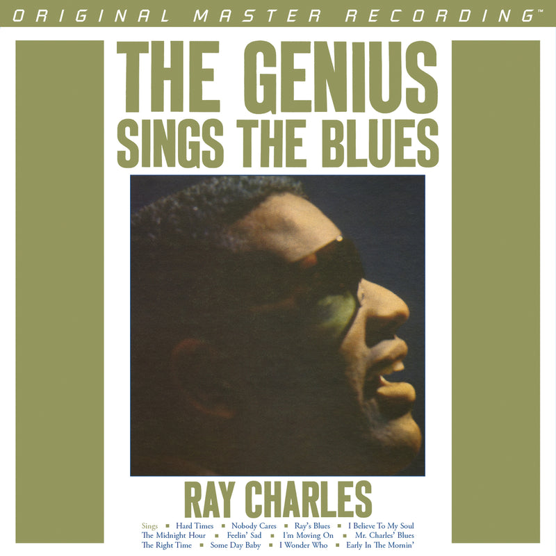 Album cover of 'The Genius Sings the Blues' by Ray Charles with a portrait of Ray Charles.