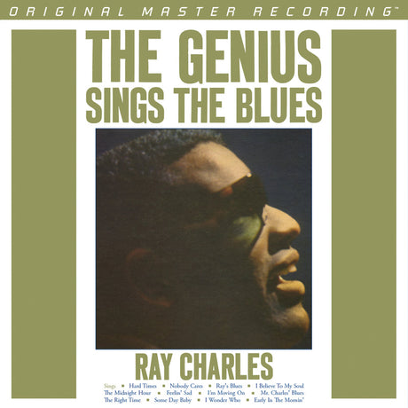 Album cover of 'The Genius Sings the Blues' by Ray Charles with a portrait of Ray Charles.