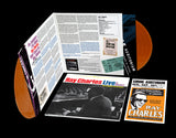 Vinyl record set with a gatefold cover featuring text and images, including a concert poster for Ray Charles.