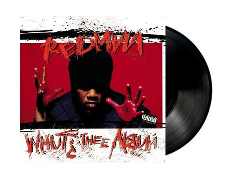 Red Man's 'What's The Album' vinyl record shown with its album cover and a black vinyl disc on a white background.