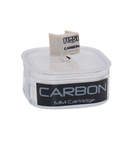 Rega Carbon MM cartridge stylus displayed in clear protective storage box
