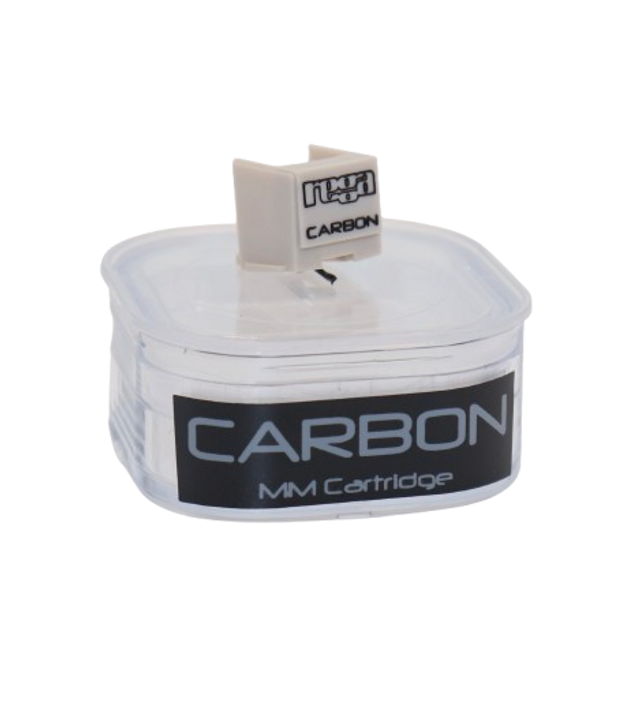 Rega Carbon MM cartridge stylus displayed in clear protective storage box