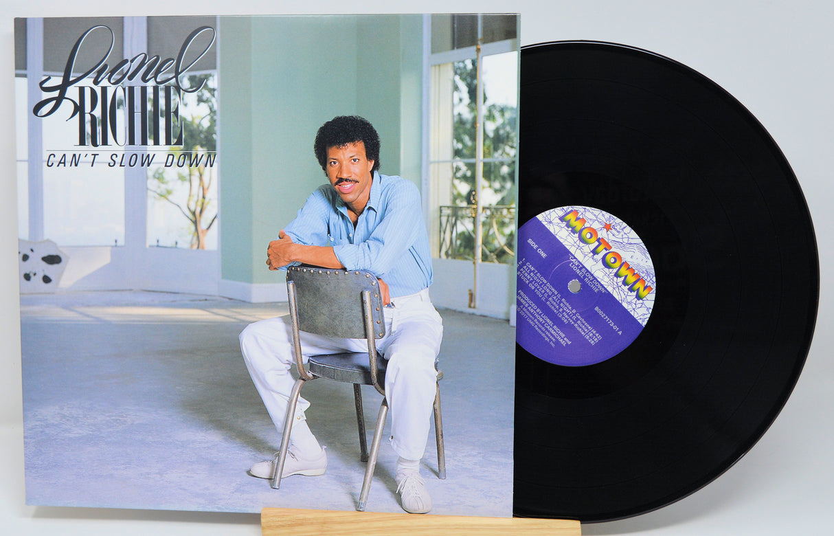 Vinyl record with cover featuring Lionel Richie and Motown logo