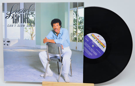 Vinyl record with cover featuring Lionel Richie and Motown logo
