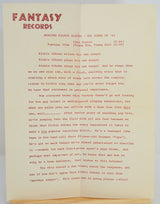 Fantasy Records promotional flyer for Richie Alhona's 'One Desire' single, 1961