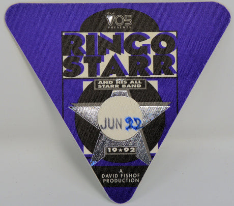 Vintage Ringo Starr and His All Starr Band 1992 concert pass in purple triangle shape