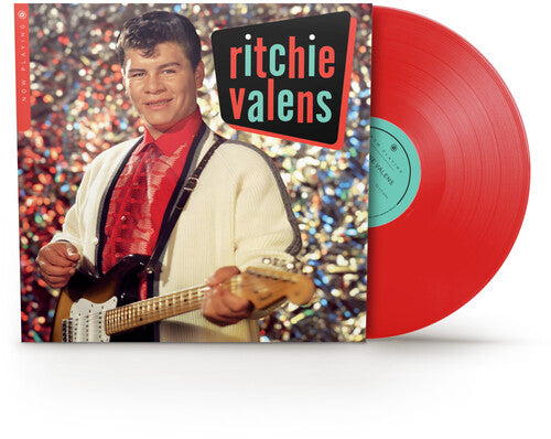 Ritchie Valens self-titled album cover with red vinyl record featuring the artist holding a guitar