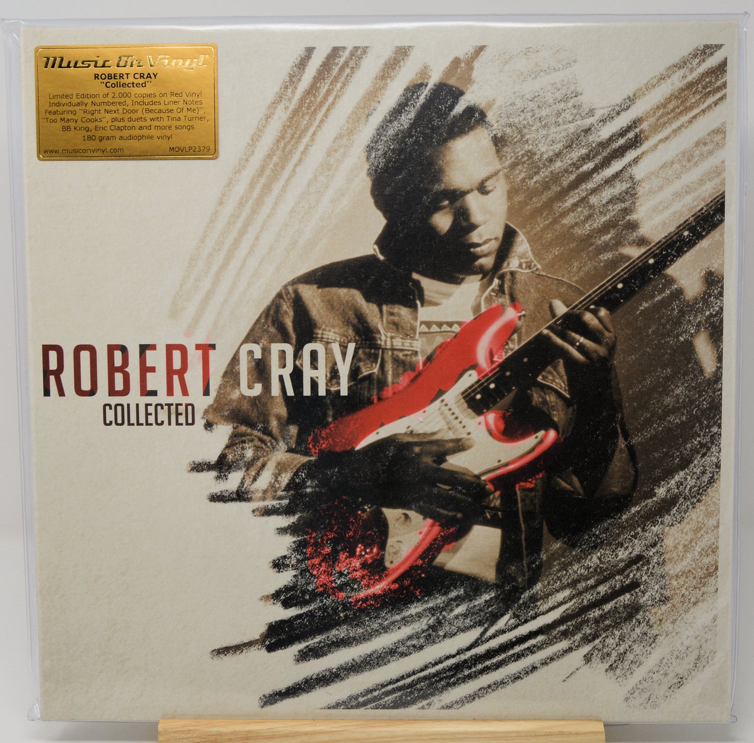 Robert Cray 'Collected' album on a light-colored surface, showing the cover art with a gold 'Music Man Records' sticker in the top left corner.