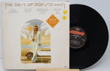 Vinyl record and cover titled 'The Best of Rod Stewart' on a white background