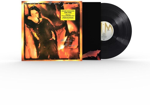 A vinyl record album shown with its illustrated outer cover partially open, revealing a black LP and a black inner sleeve on a clean white background.