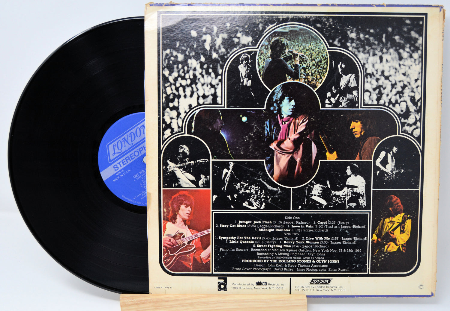 The Rolling Stones Vinyl Record, Get Yer Ya Ya's Out showing the album and back cover.