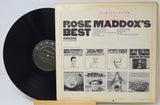 Back cover and record of Rose Maddox's Best vintage vinyl album featuring track list and other Harmony releases