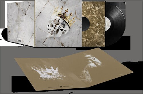 Royal Skull Vinyl album packaging featuring skull and crown art, LP, and gold artwork insert