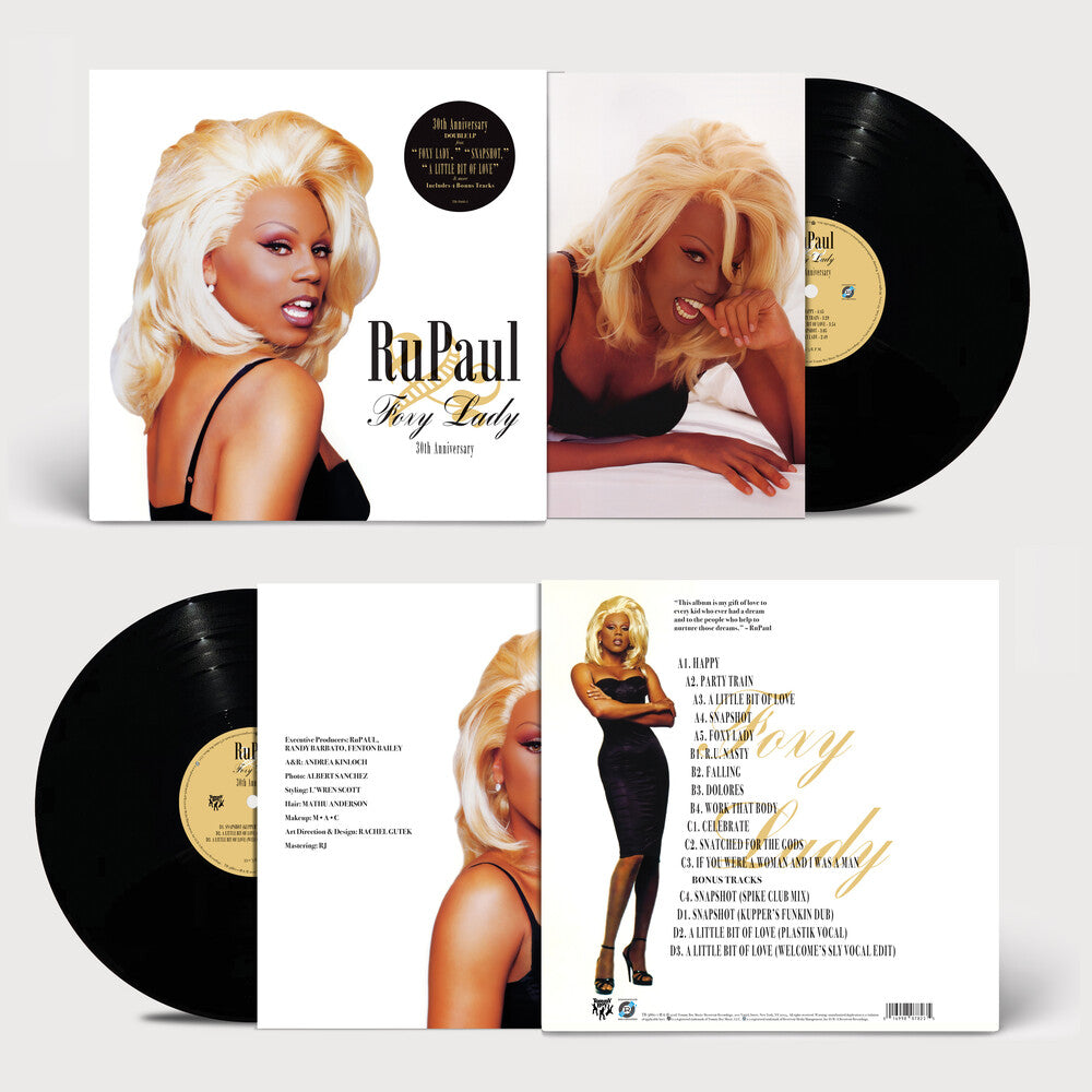 Vinyl record set with cover featuring a person with blonde hair and black dress.