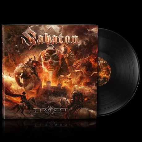 Sabaton Legends vinyl record with epic album cover art depicting ancient warriors and a pharaoh