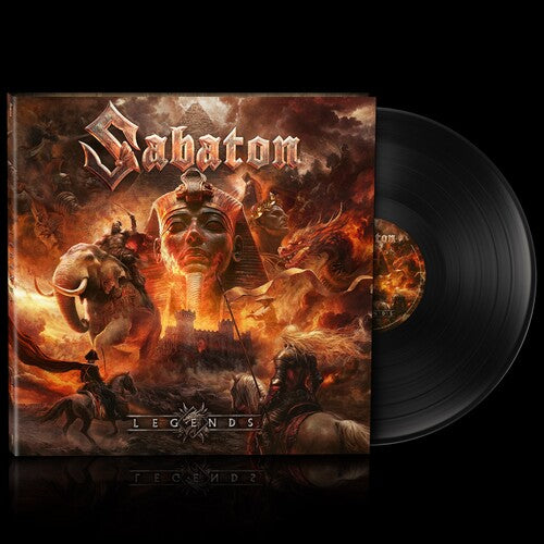 Sabaton Legends vinyl record with epic album cover art depicting ancient warriors and a pharaoh