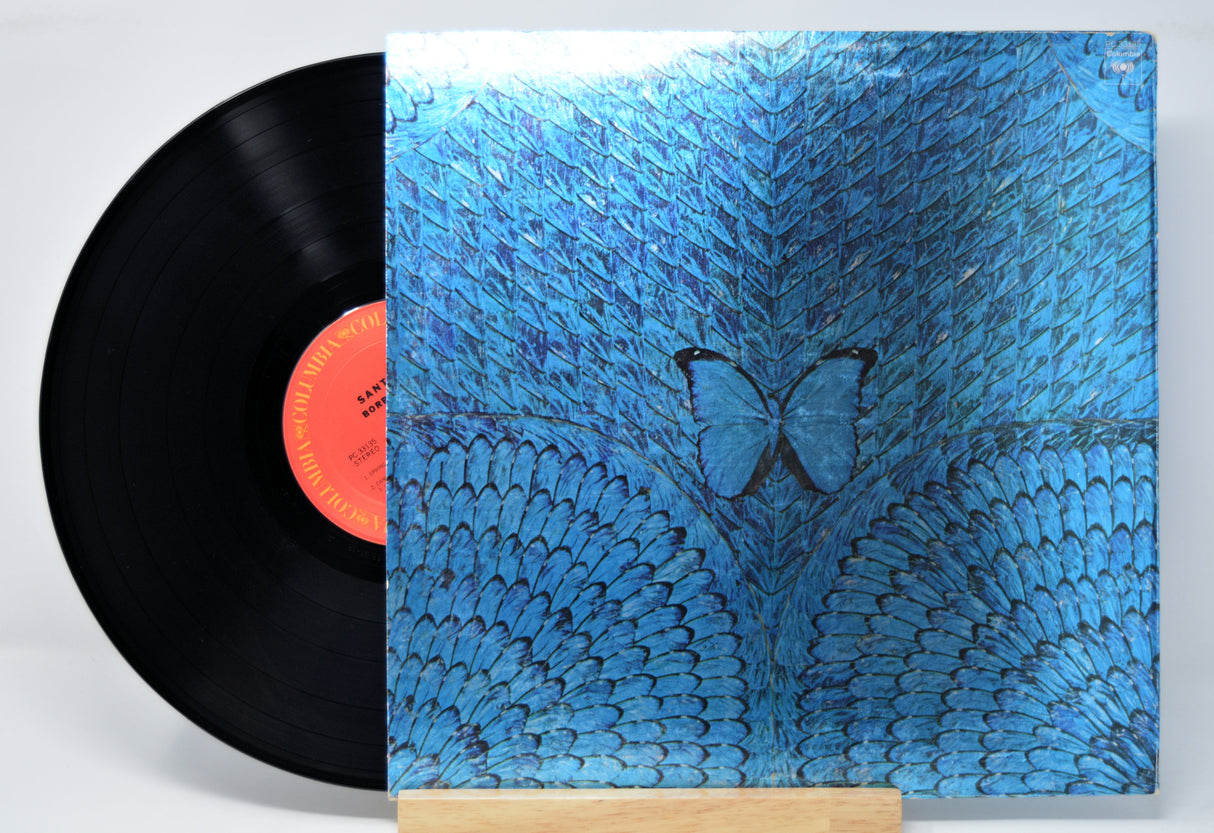 'Santana Borboletta' Vinyl record with a blue butterfly design on the back cover
