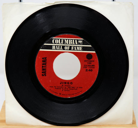 Vinyl record with red label featuring 'Columbia Hall of Fame' on a white background