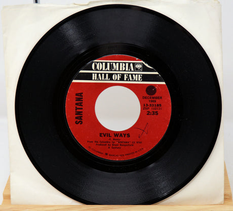 Vinyl record with red label featuring 'Columbia Hall of Fame' on a white background