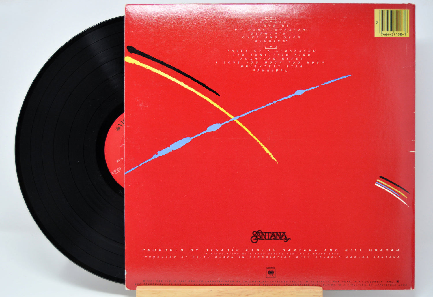 'Santana Zebop!' Vinyl record with a red cover featuring abstract designs 