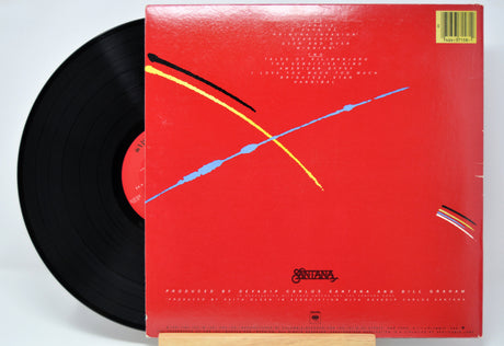 'Santana Zebop!' Vinyl record with a red cover featuring abstract designs 