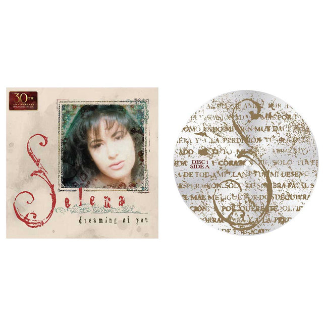 Selena Dreaming of You 30th Anniversary vinyl album cover and decorative record