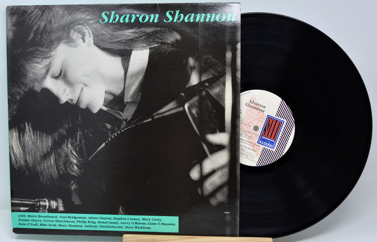 Vinyl record with cover featuring a black and white photo of a person playing an instrument, with 'Sharon Shannon' at the top.