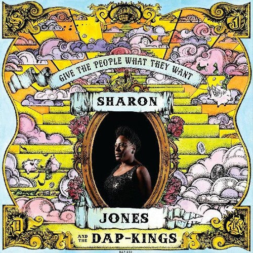 Album cover for Sharon Jones and the Dap-Kings with decorative elements and text.