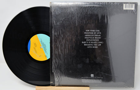 Back cover and vinyl record of Simon F Never Never Land featuring tracklist