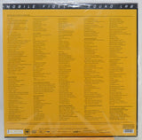 The back cover of a vinyl record sleeve, featuring a bright yellow background with dense black text listing track information and credits. The top banner reads 'MOBILE FIDELITY SOUND LAB'.