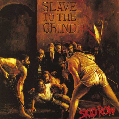 Slave to the Grind album cover featuring dramatic painting and Skid Row logo